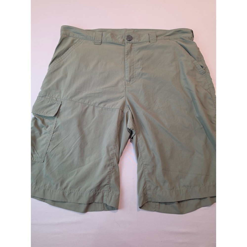 Columbia Mens Omni-Shade Cargo Hiking Shorts Green Size 36 AM4715 Sun Protection - Picture 1 of 8